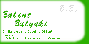 balint bulyaki business card