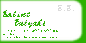 balint bulyaki business card